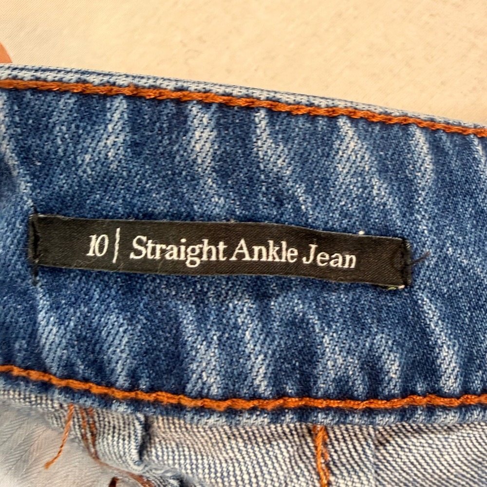 Talbots Straight Ankle Jeans Womens 10 Medium Wash Stretch Quiet Luxury Classic - Picture 8 of 9